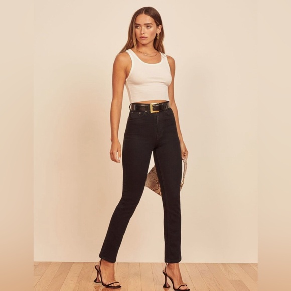 Reformation ultra high rise straight leg Jean black - Picture 2 of 8